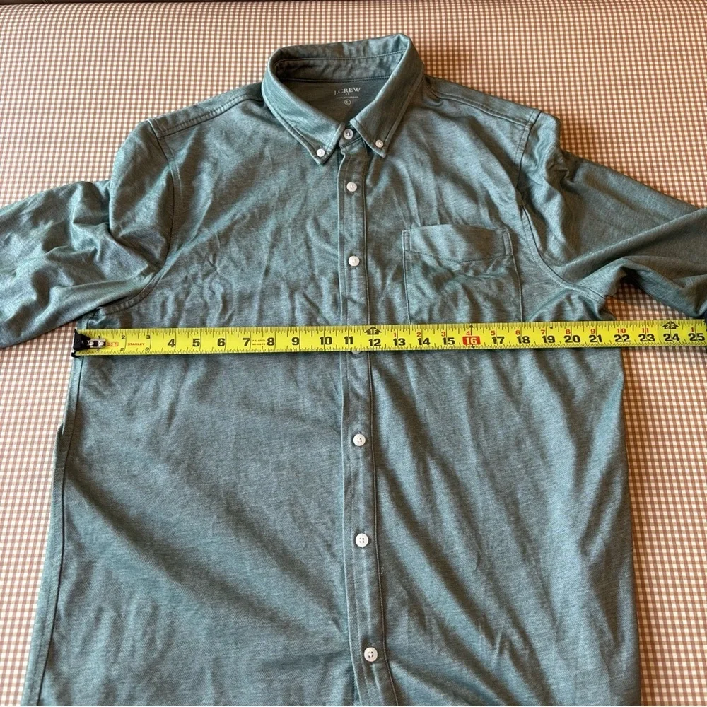 J CREW men’s button up shirt green Size Large preppy Casual business‎ office